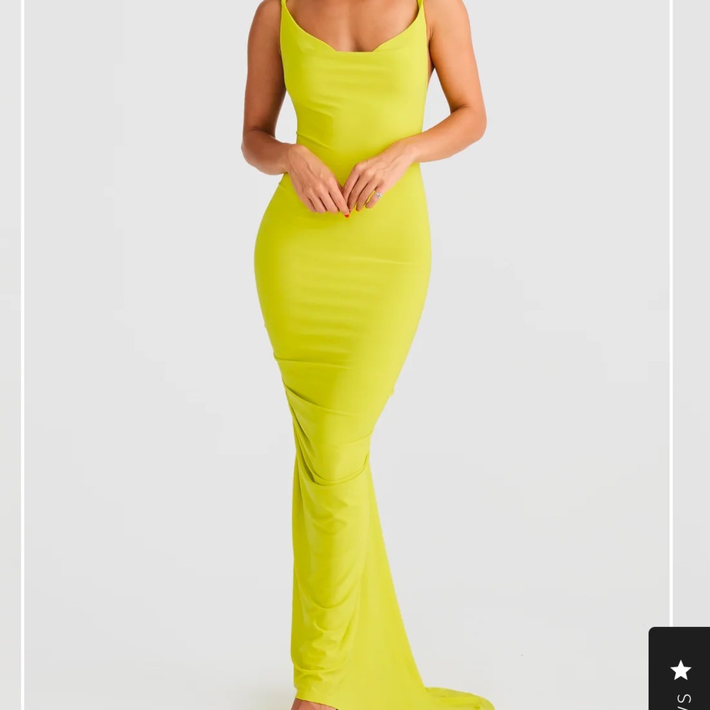 Yellow Backless Bodycon Cocktail Dress